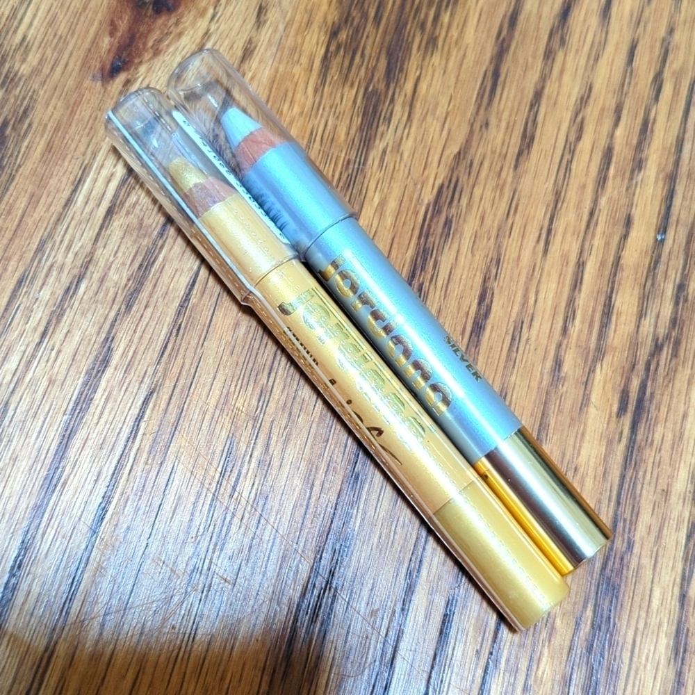 2 Jordana Lips Pencil Elegant Lipstick Gold and Silver